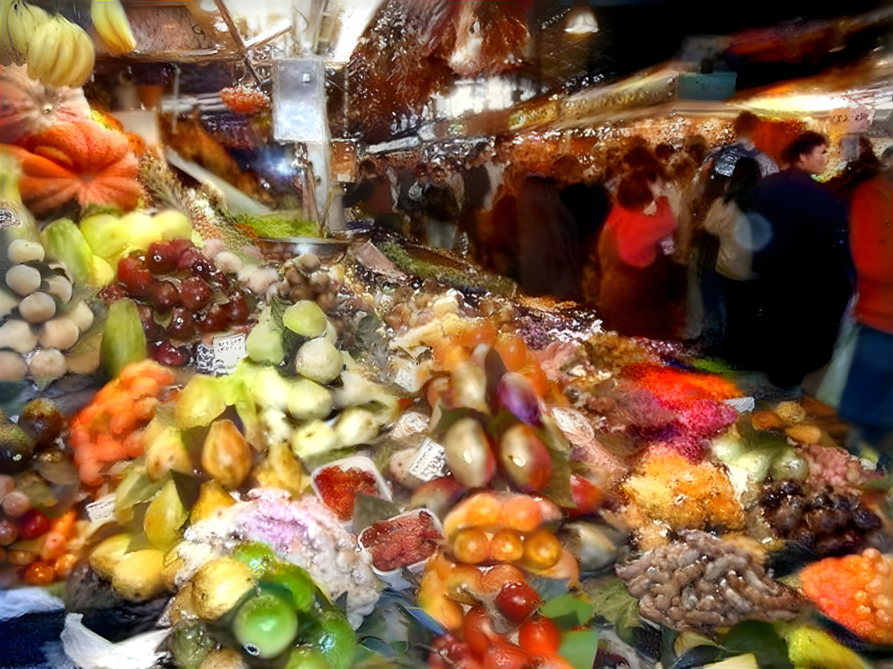market food display retextured with hamburger
