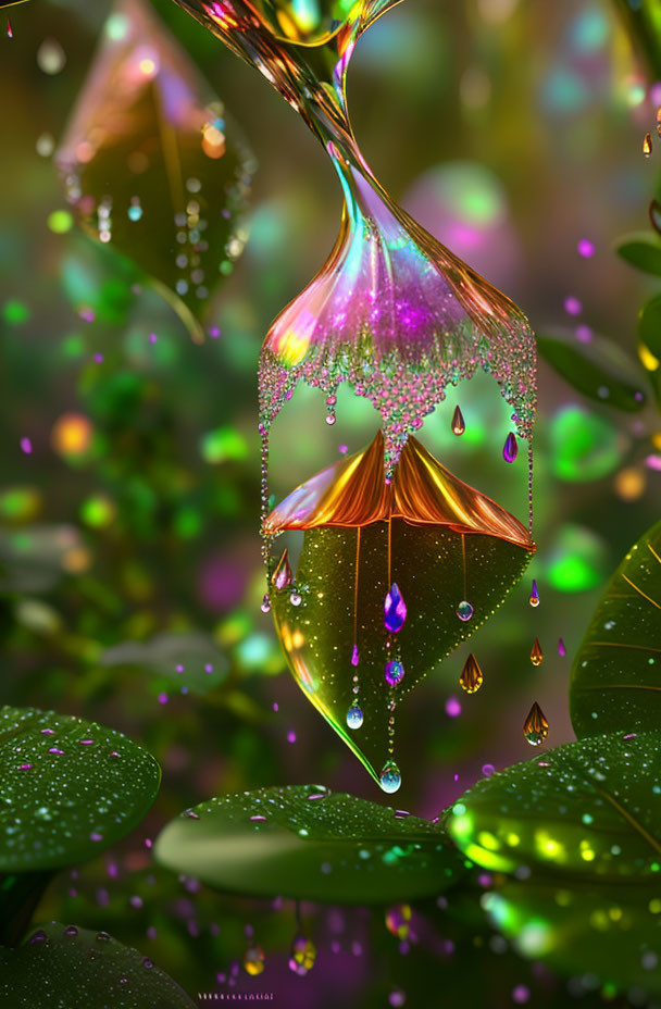 raindrops crystal mushroom translucent garden