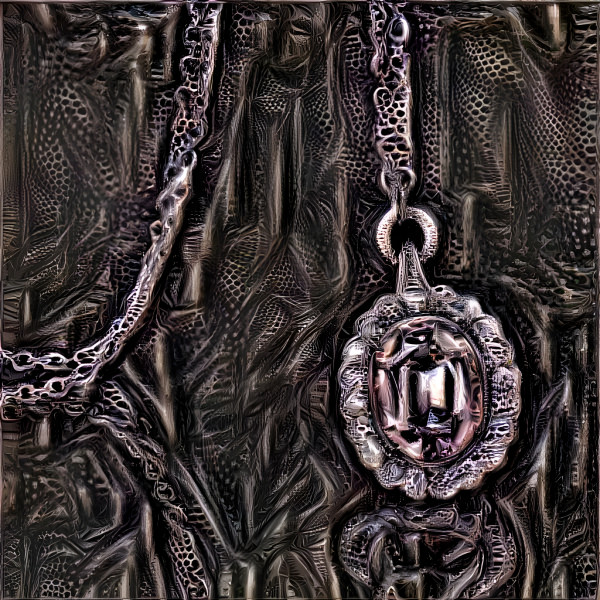 pendant necklace retextured, black, metal