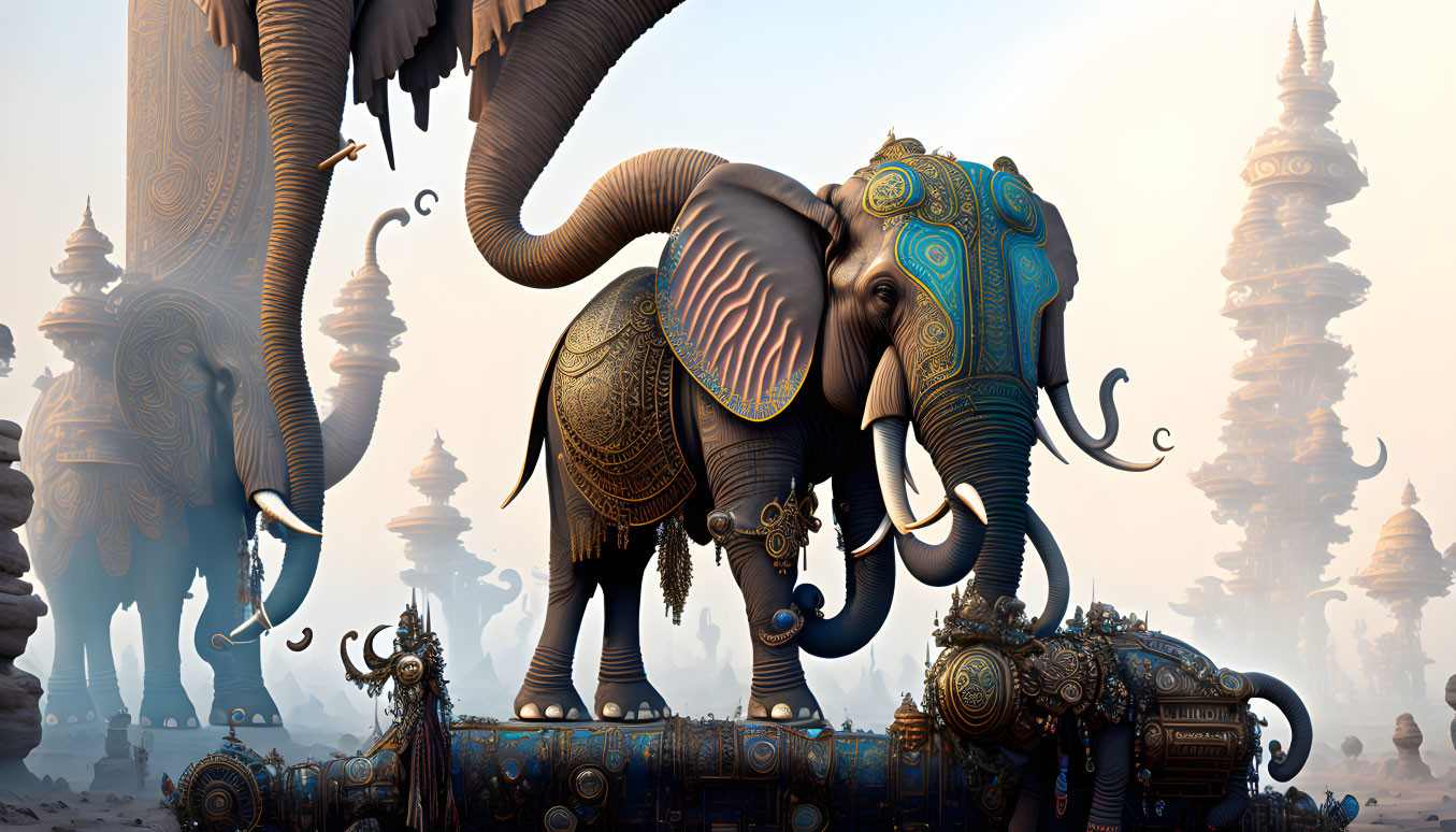 surreal steampunk elephant, vladimir petkovic