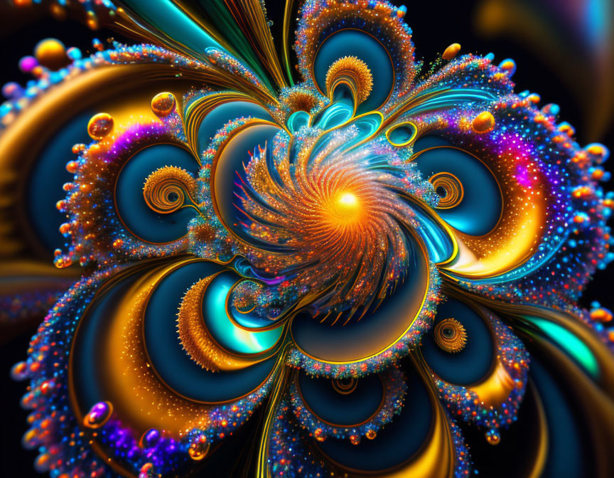 frenetic radiating spiral bursts & splatts