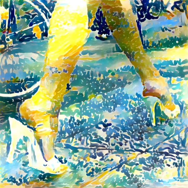 model in heels walking, pavement, painting