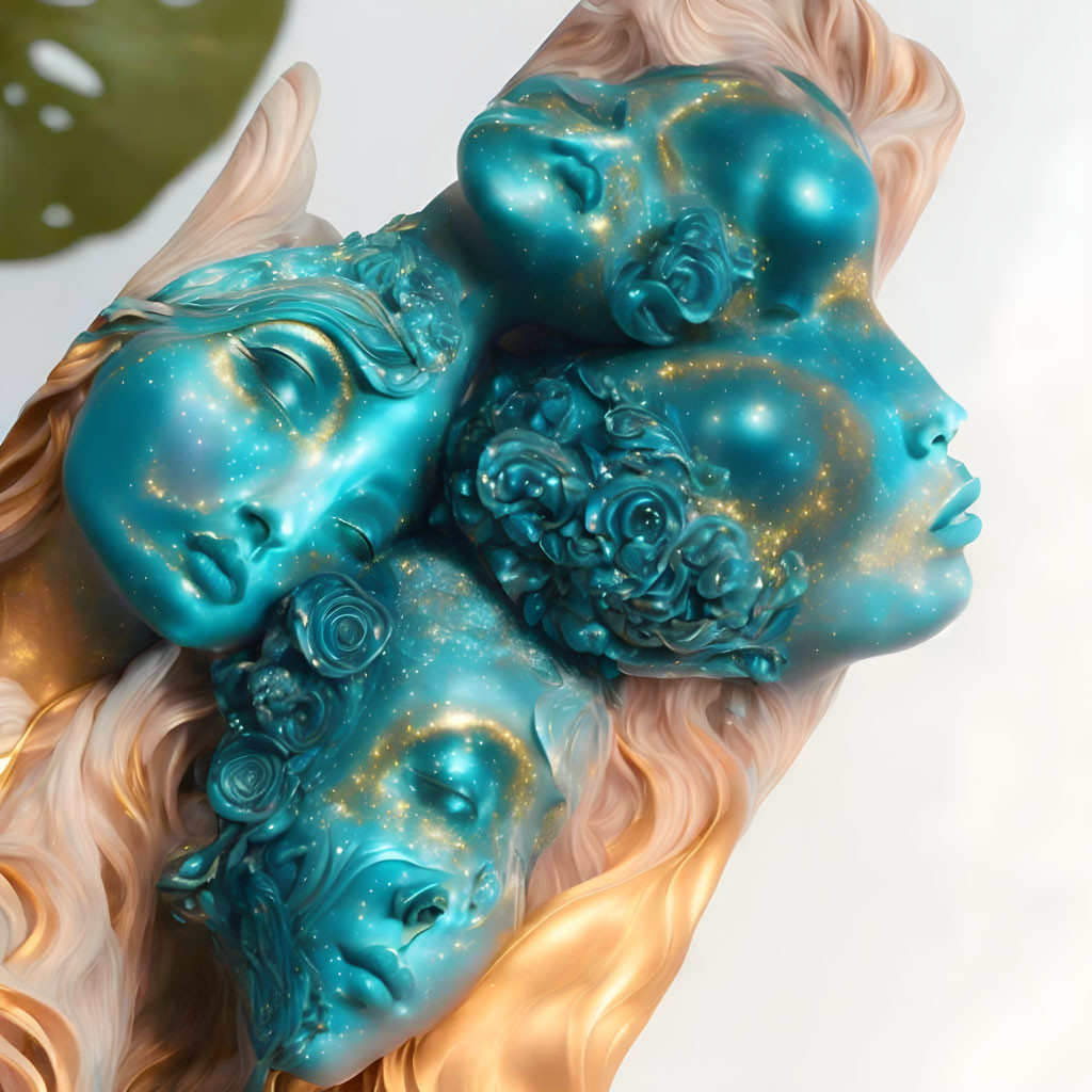 celestial turquoise alien beauty goddess cluster