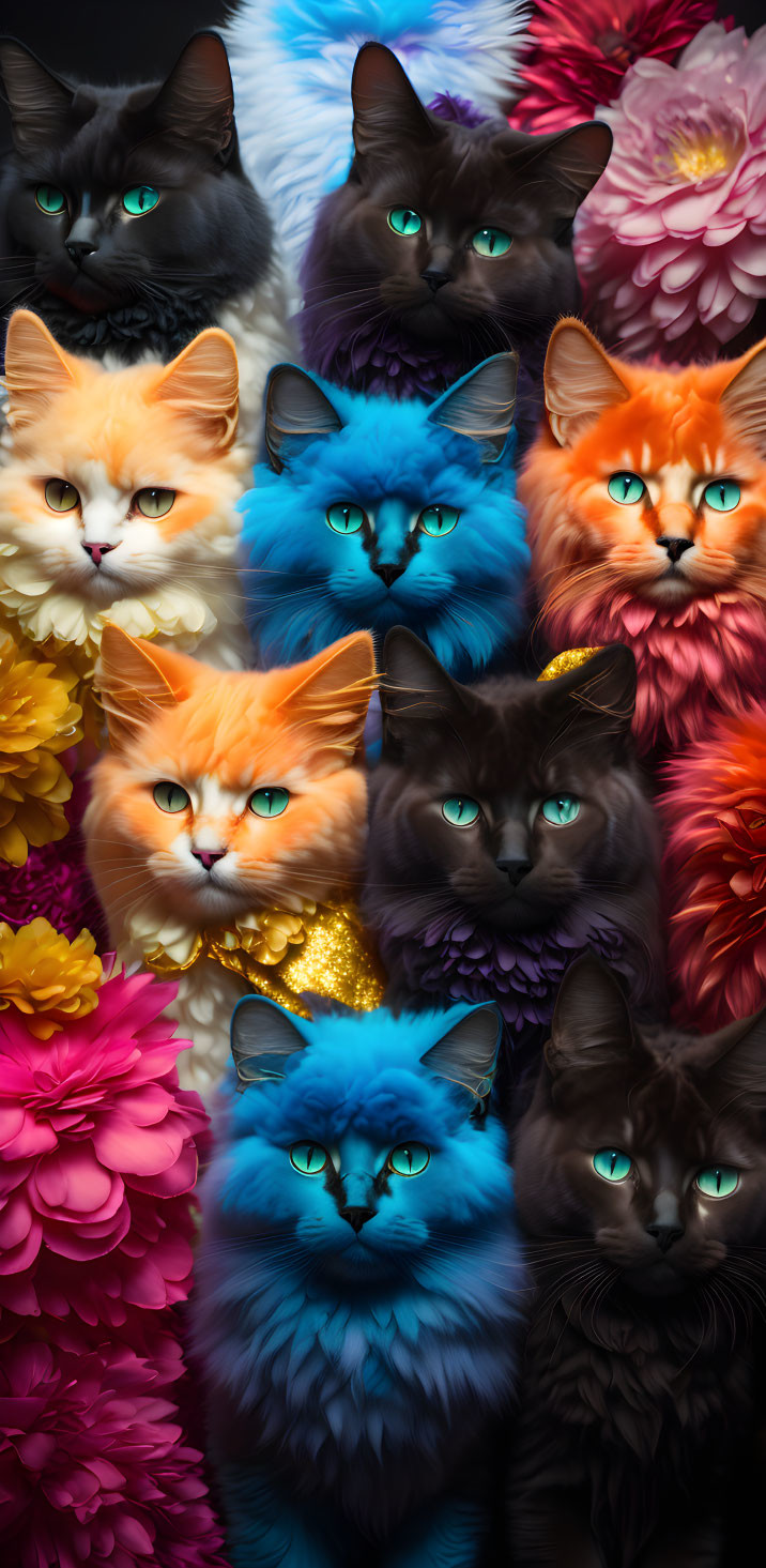 Feline Multi-Colored Fluffy Furry Cosplay