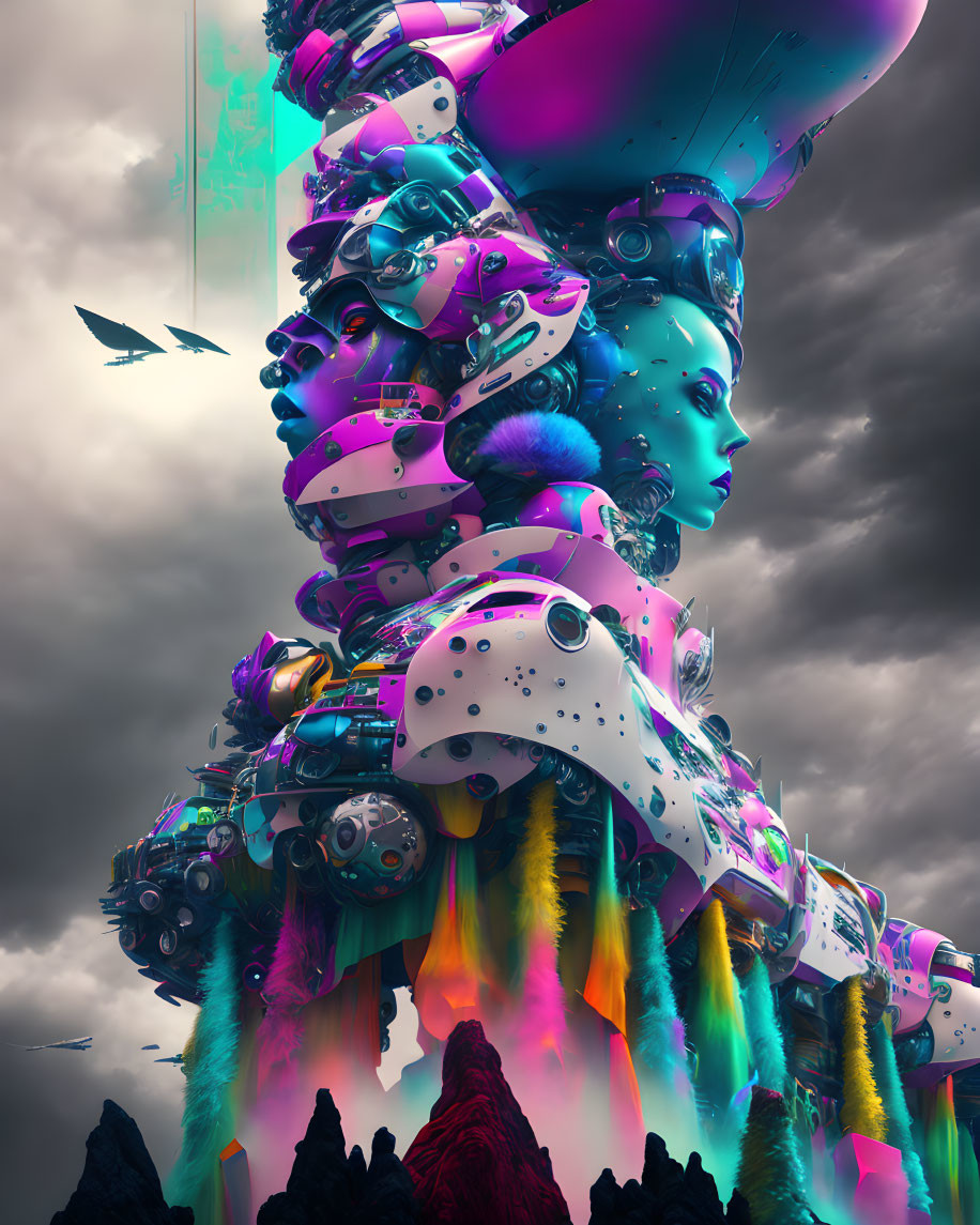 Neo-future Punk Architecture, rainbow volcano