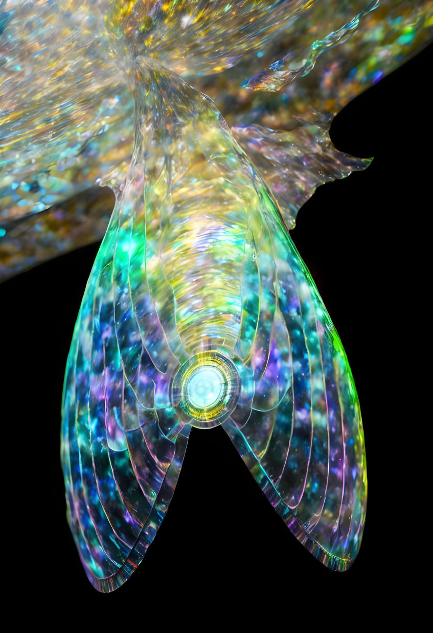 illuminated etheral fantasy plasma moth