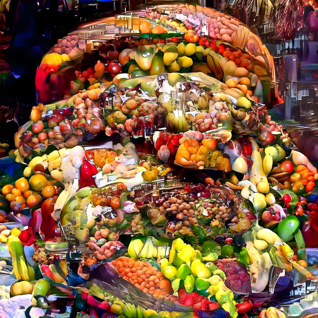 cheeseburger retextured with market display