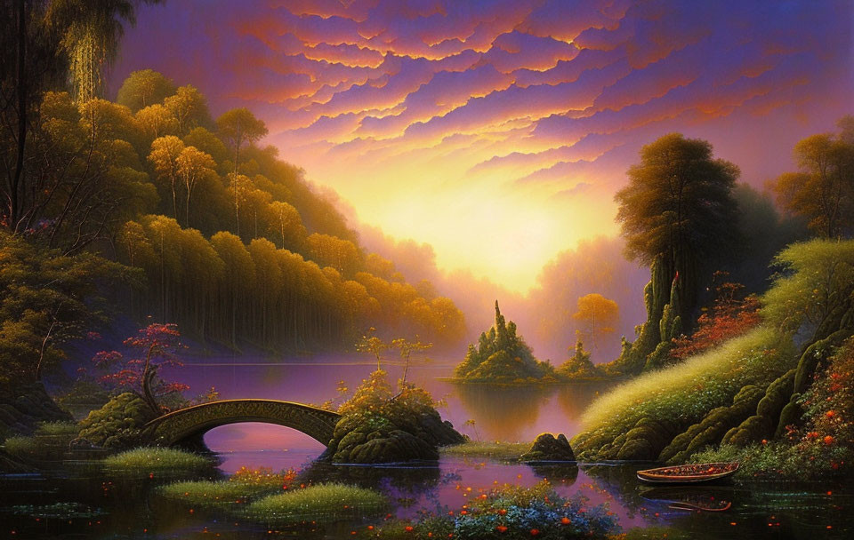 ai, fantasy foggy lake painting