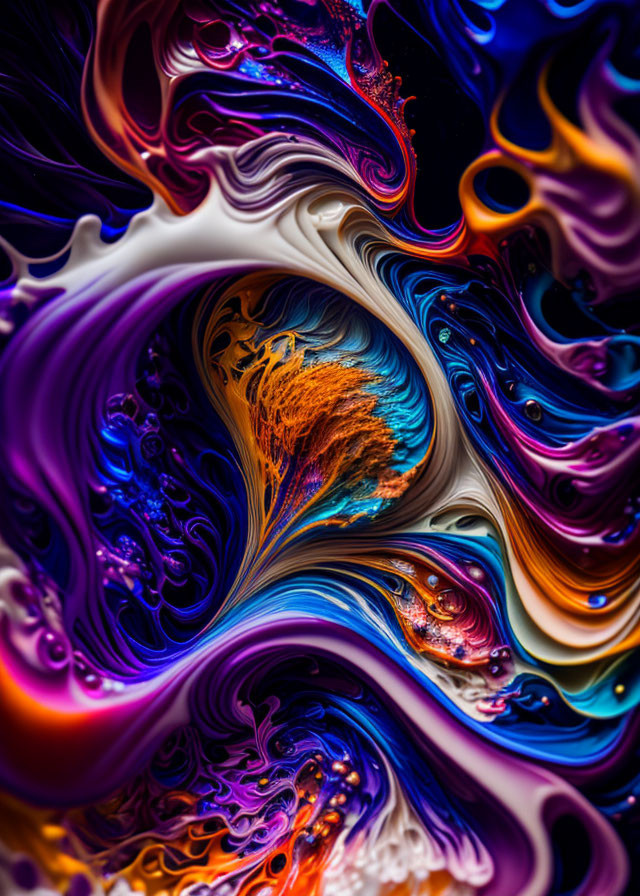 Colorful Abstract Swirl with Intricate Marbled Patterns