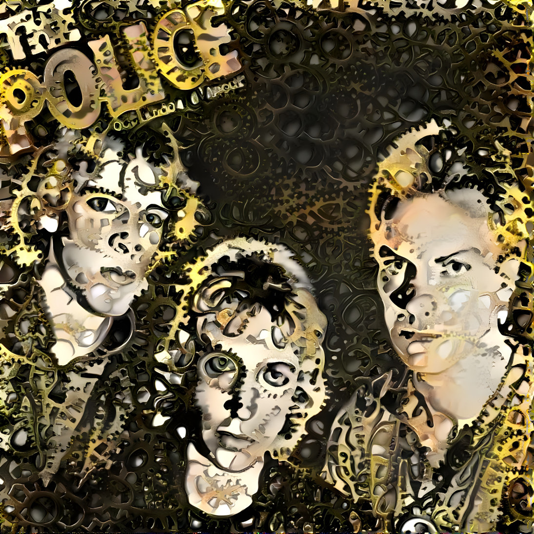 police album cover outlandos d'amour, gold gears