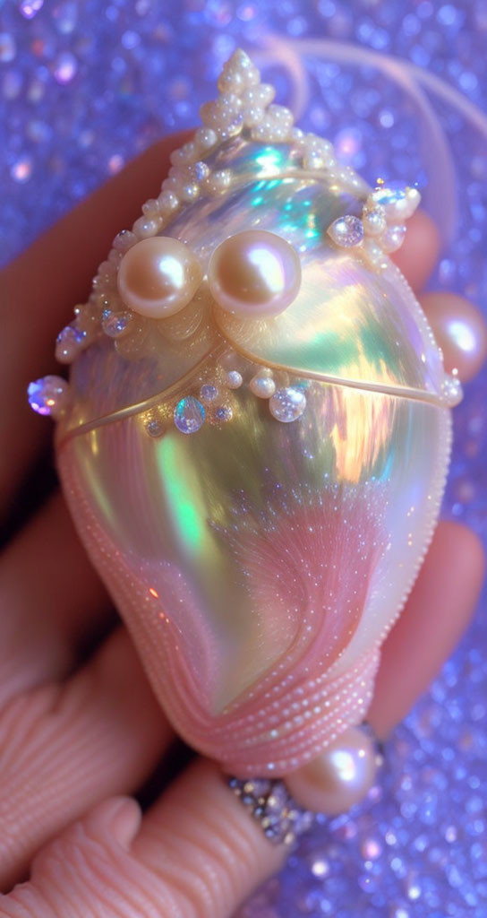 weird hand holding a pearl