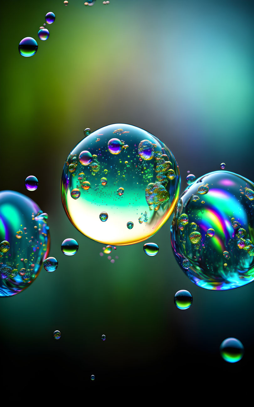 ai, three iridescent bubbles