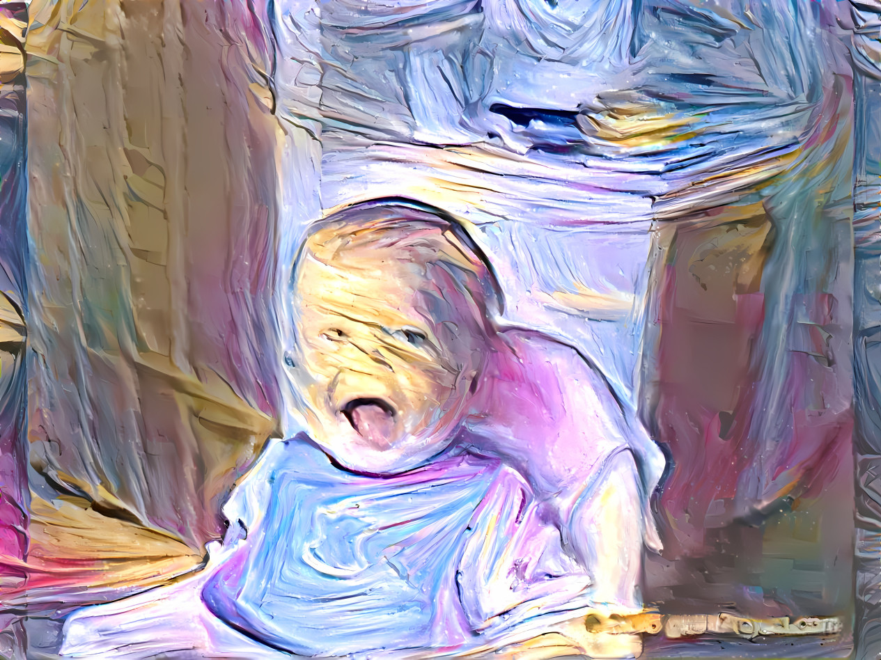 bing-bong, laughing baby, painting