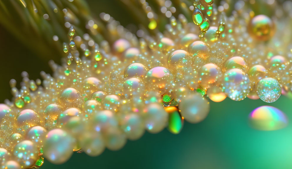 sunny organic aqua pearl glass macro photography