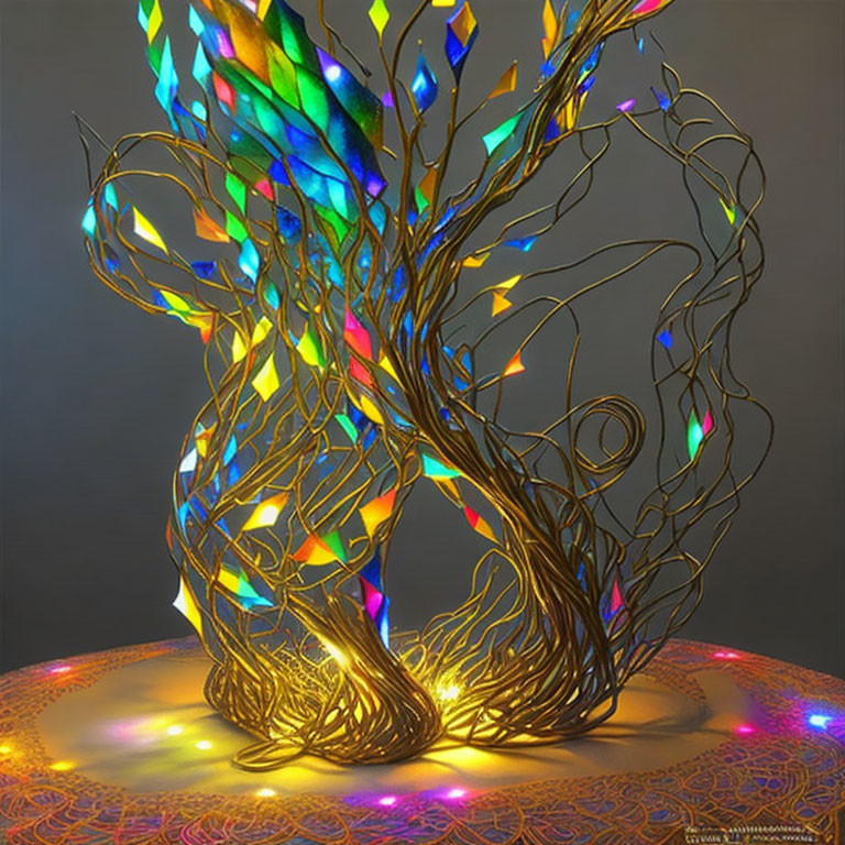 kaleidoscope light 3D wire sculpture fantasy art