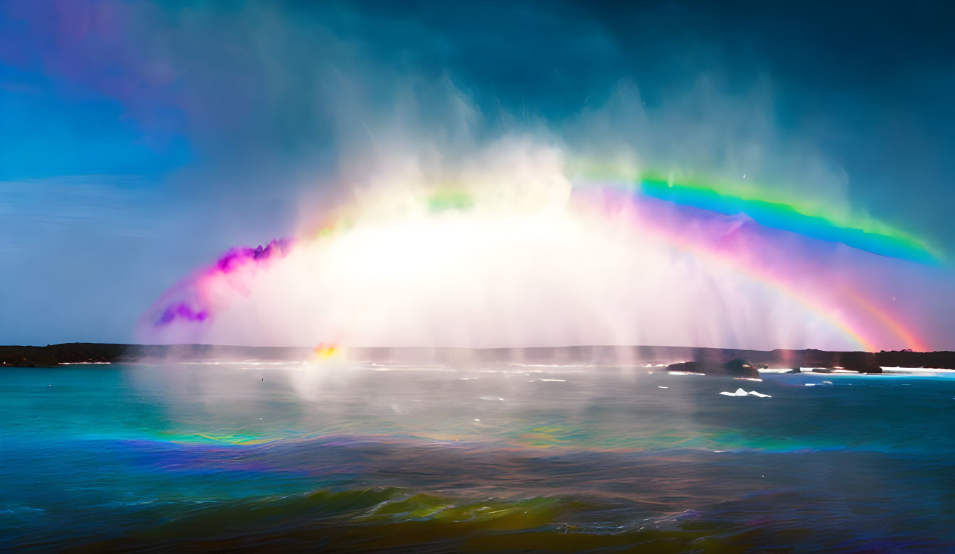 ai photograph of chromatic exploding rainbows