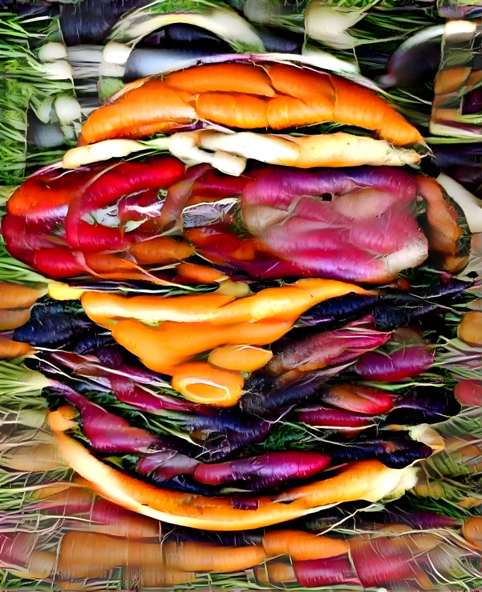 hamburger retexture with carrots