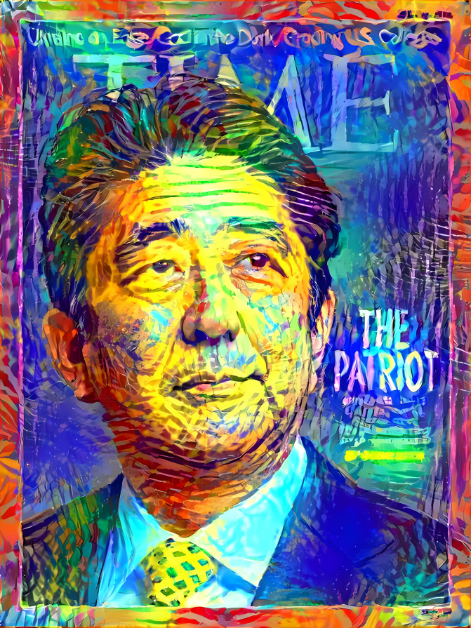 Shinzo Abe, time cover, painting