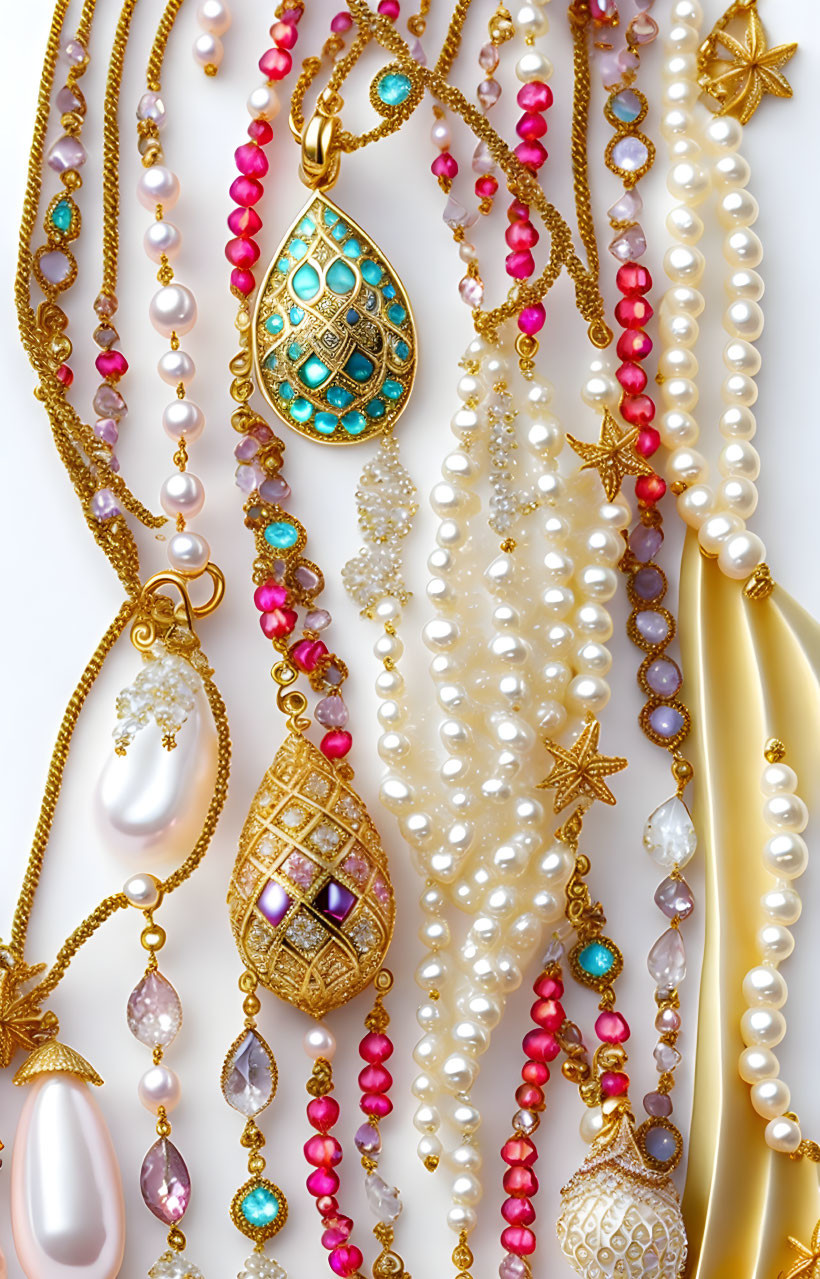 pearls diamonds & seashells, shimmering magical 