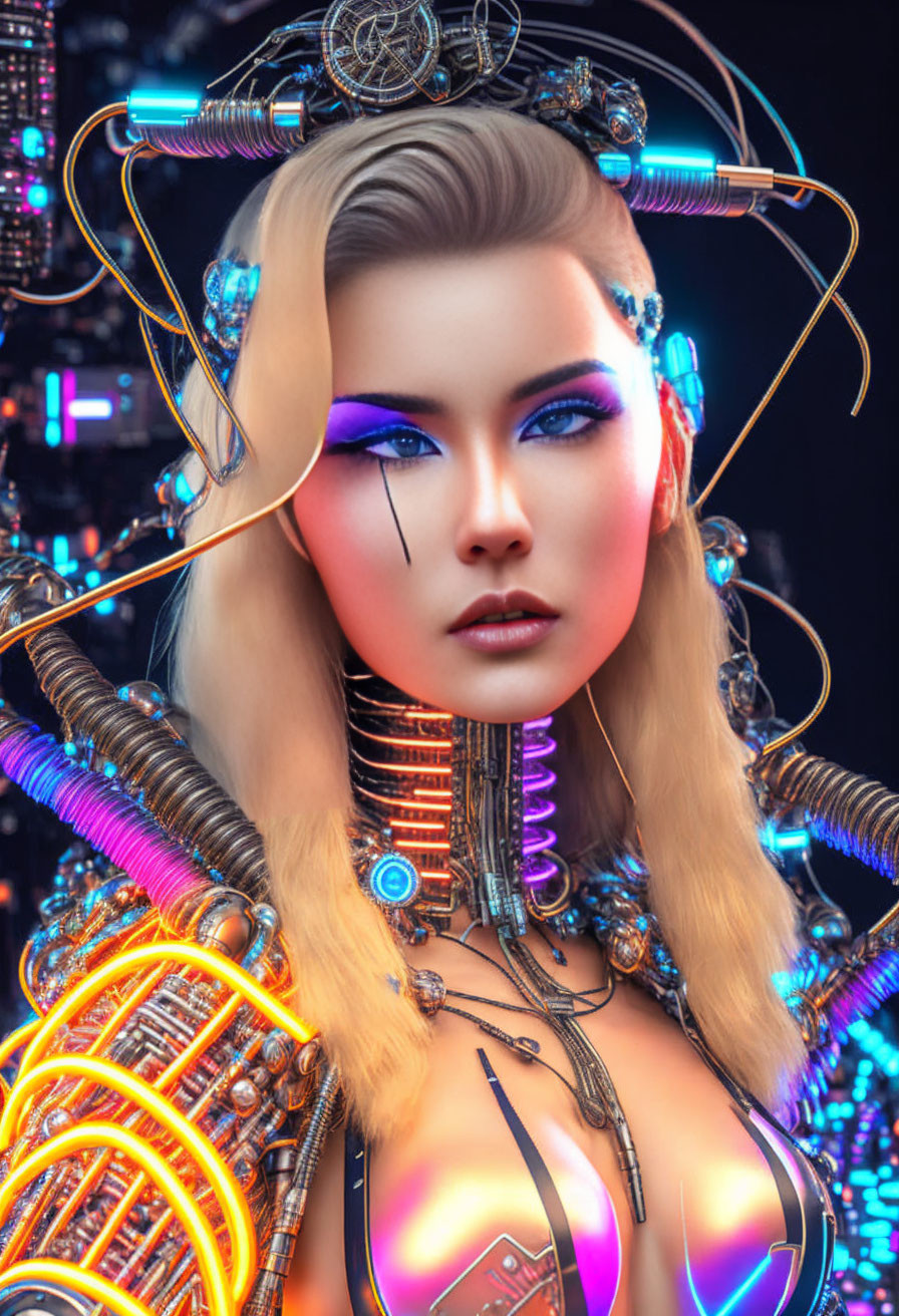onlyfans cyborg sexpot portrait, fantasycore