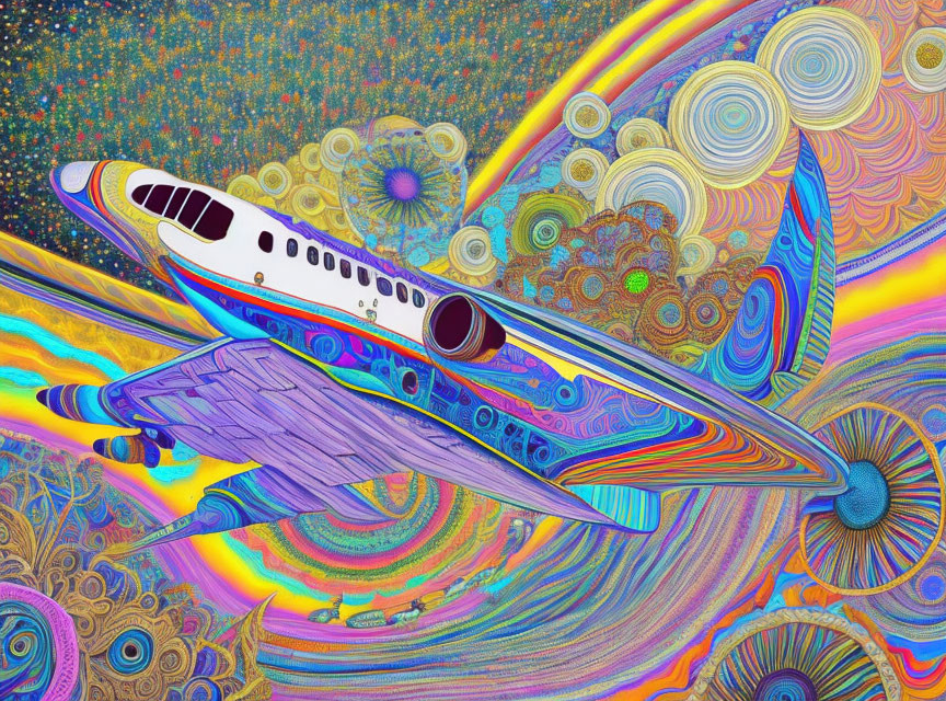 surreal delirious magical psychedelic night flight