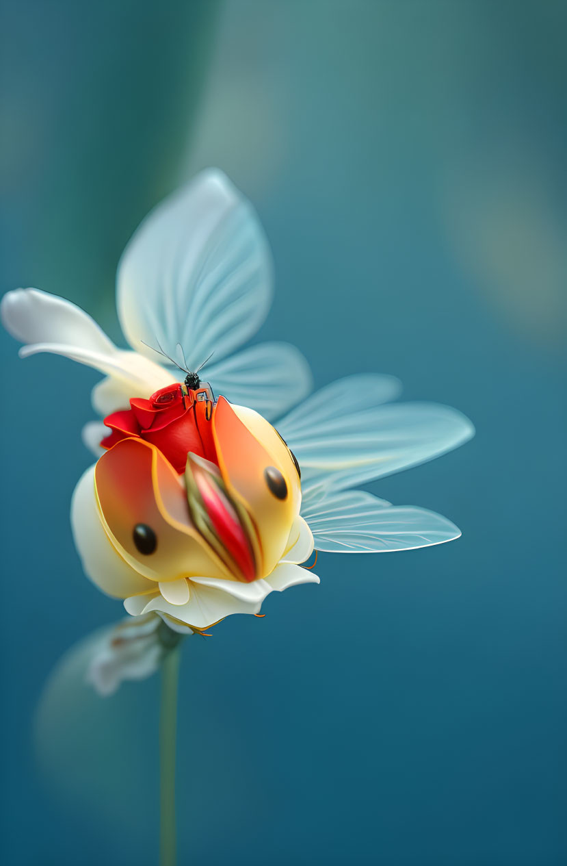 the bug, flower, fish