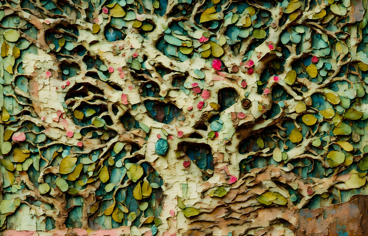 organic abstract oak tree scene, 3D art