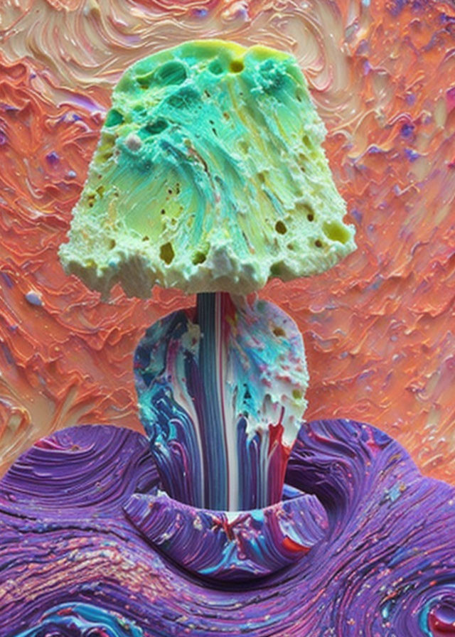 fresh pastel encaustic swirling impasto layers