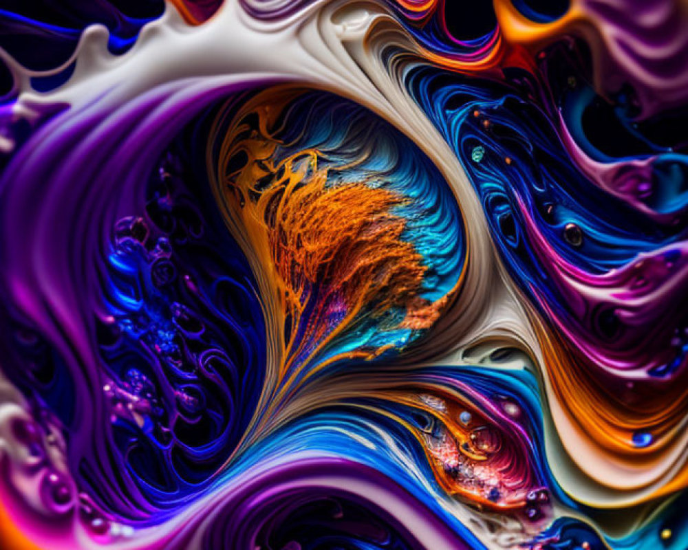Colorful Abstract Swirl with Intricate Marbled Patterns