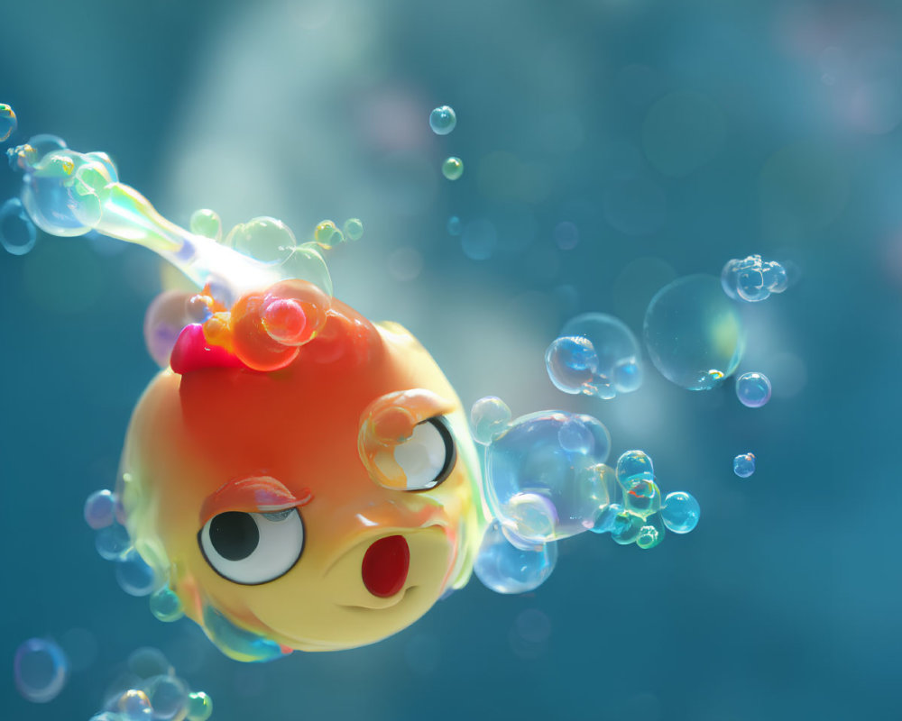 Colorful Cartoon Fish Swimming in Bright Underwater Scene