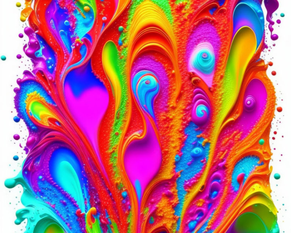 Colorful Psychedelic Swirl with Fluid Patterns and Glossy Texture