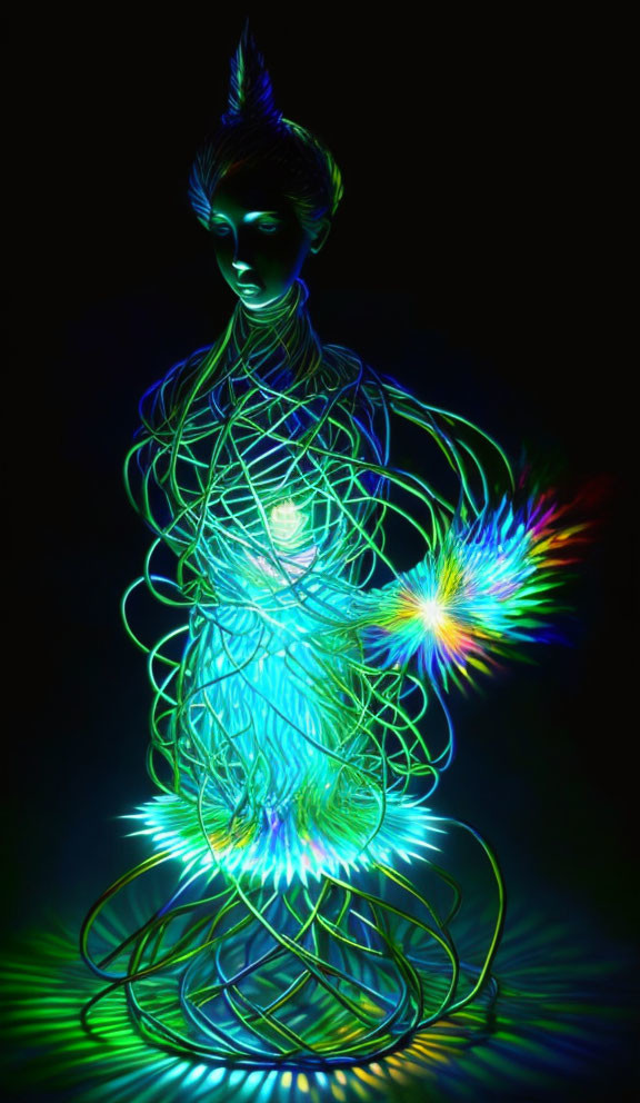 kaleidoscope light 3D wire sculpture fantasy art