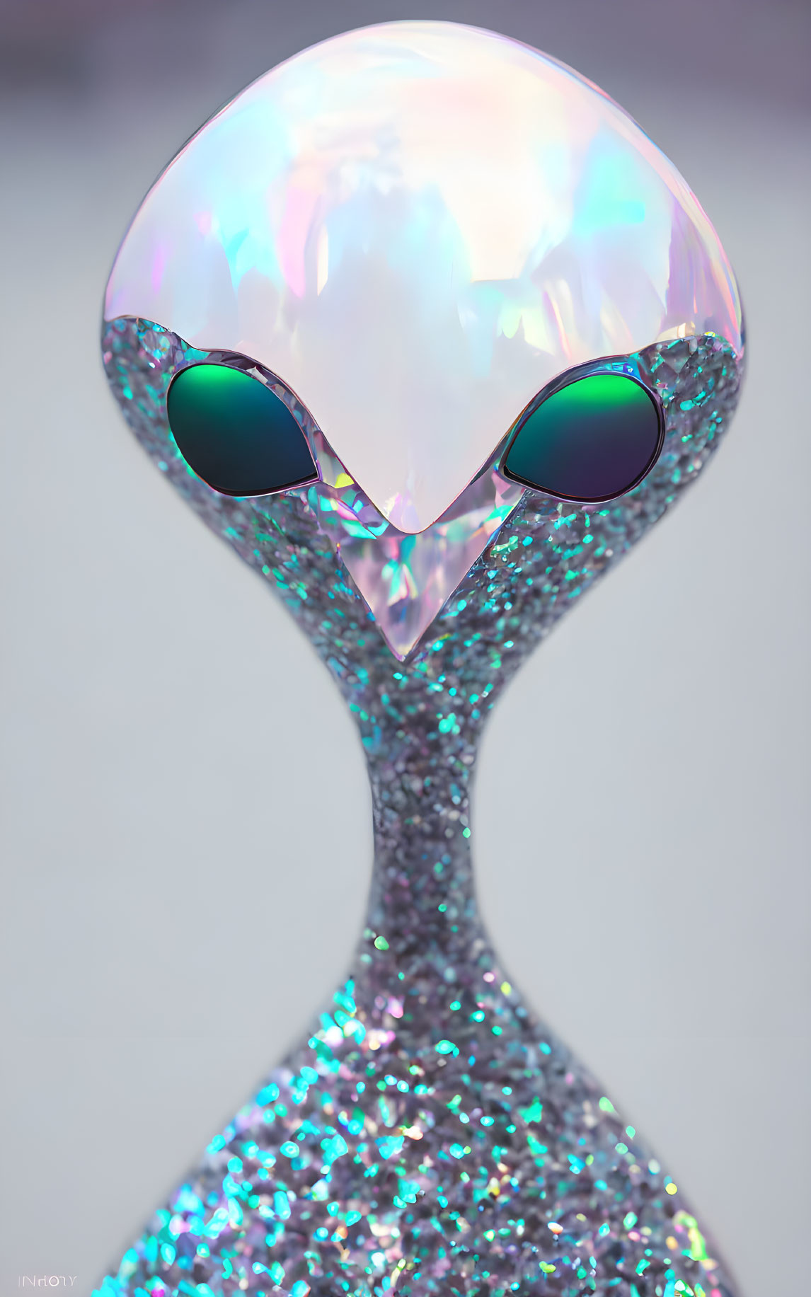 iridescent opalescent plastic alien car key holder