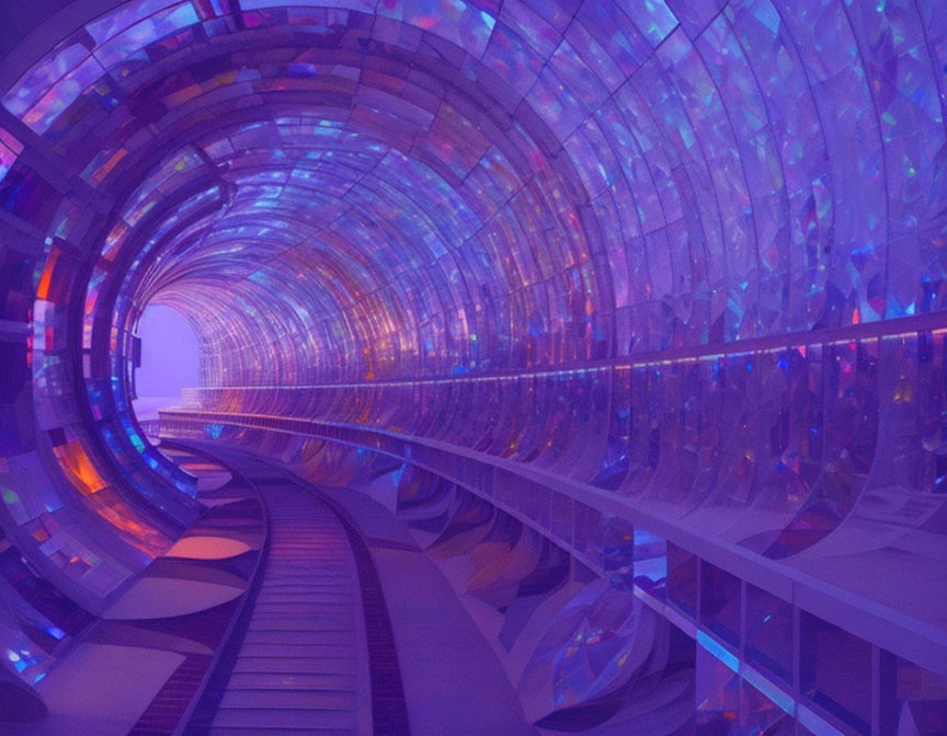 tunnel remodeled in futuristic purple