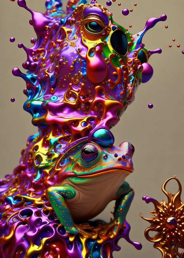 surreal melting wax dali frog, critical paranoia