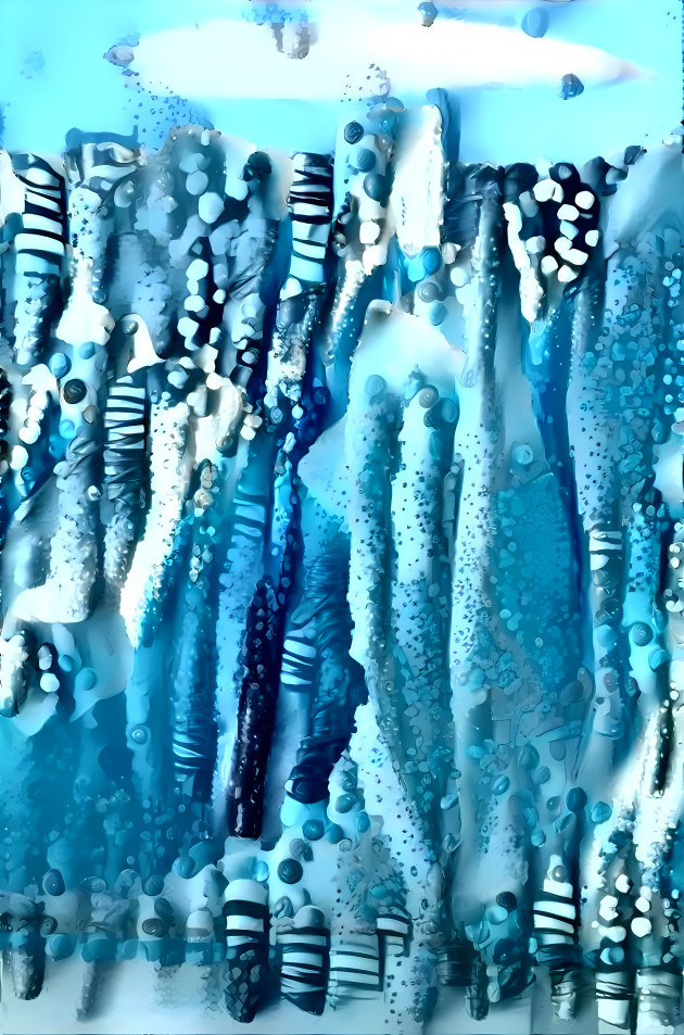 icebergs retextured with chocholate pretzels