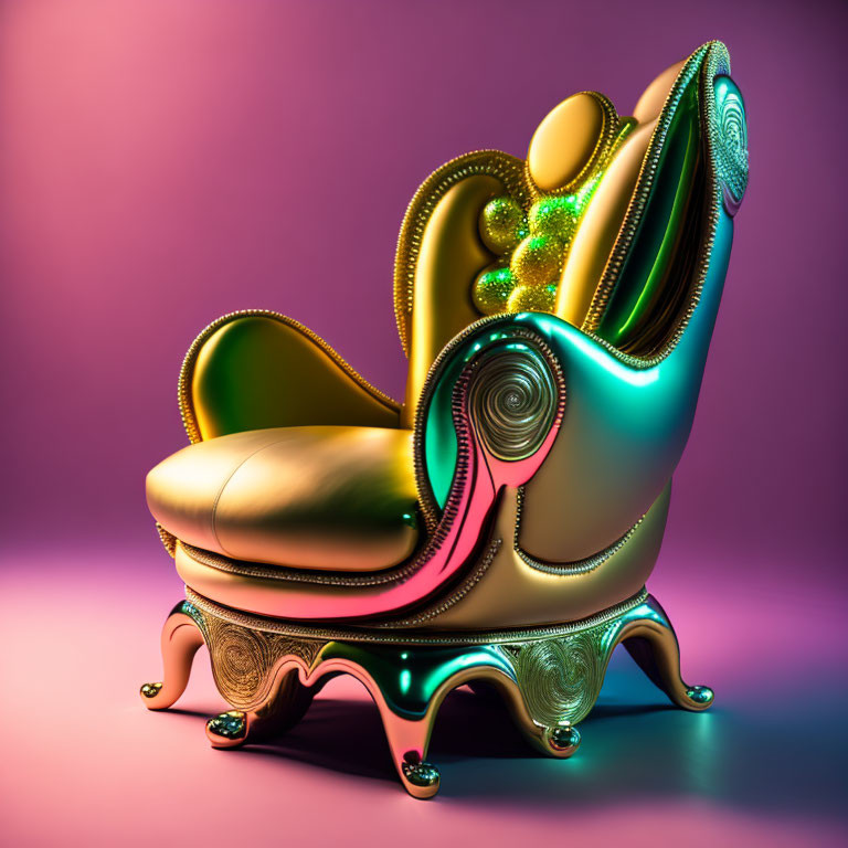 an Alien armchair in the style of Boujee McBling