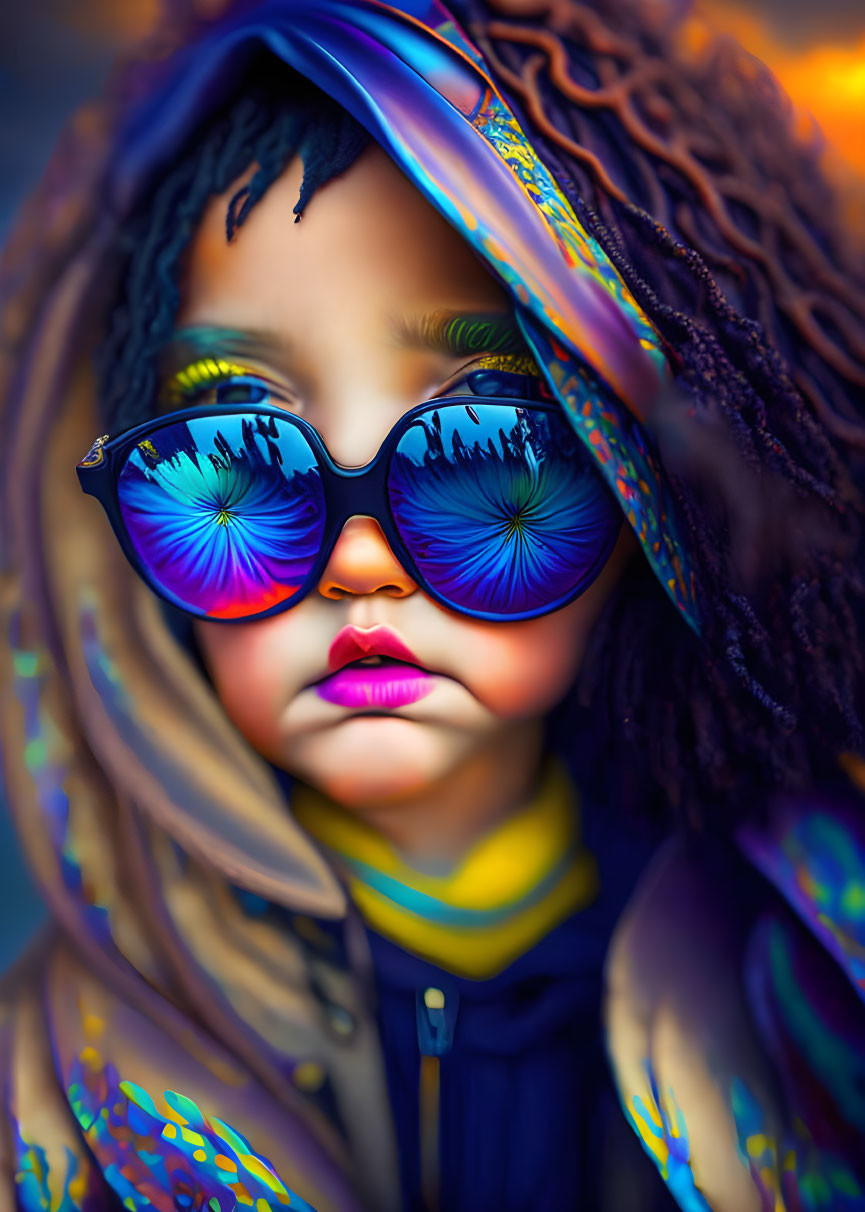 babyfat sunglasses portrait, art