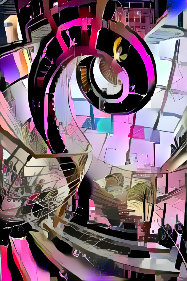 modern spiral stair case - purple retexture