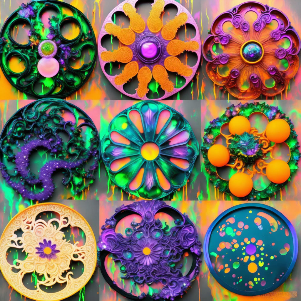 the brady bunch of dayglo lowbrow hubcap magic