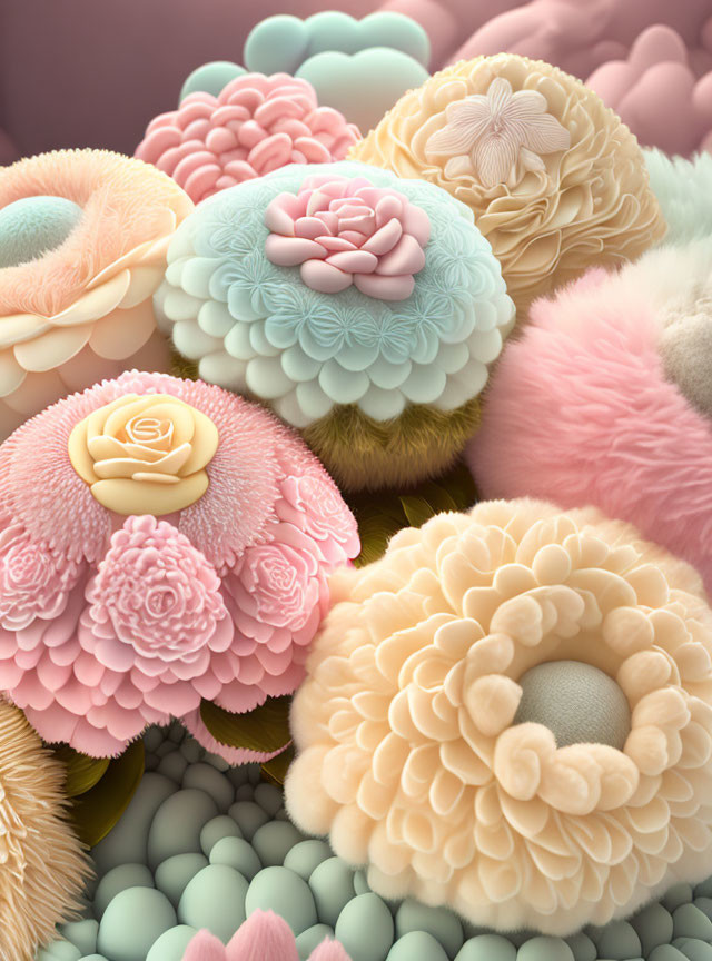 the softest, fluffiest cupcake bed, pastel colors