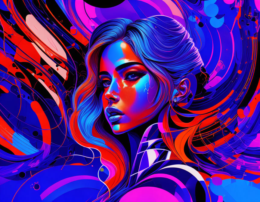 ai, abstract flat vector painting cyber punk mono 