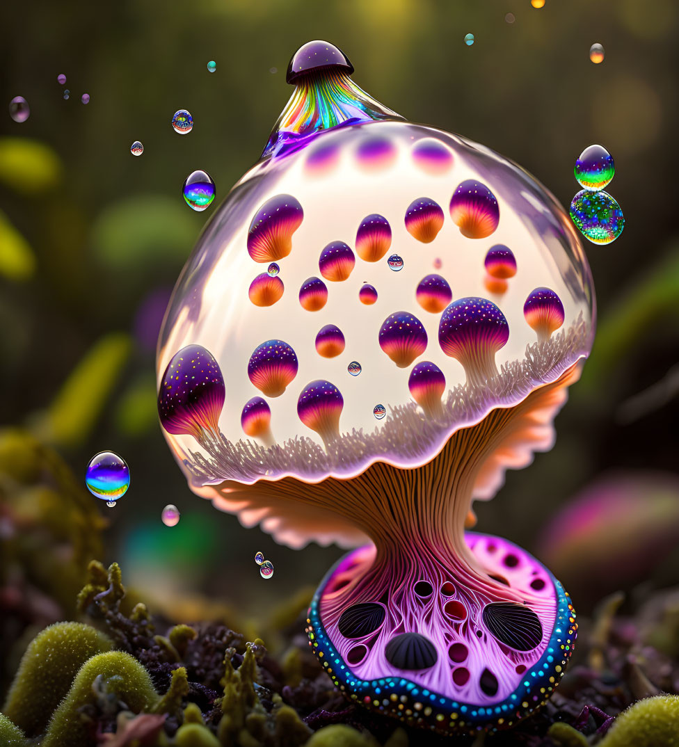 ai, surreal exotic alien mushroom, tim burton