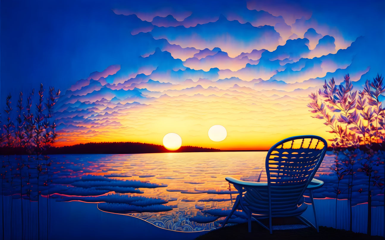 Chair and Double Sunset by Yuko Shimizu