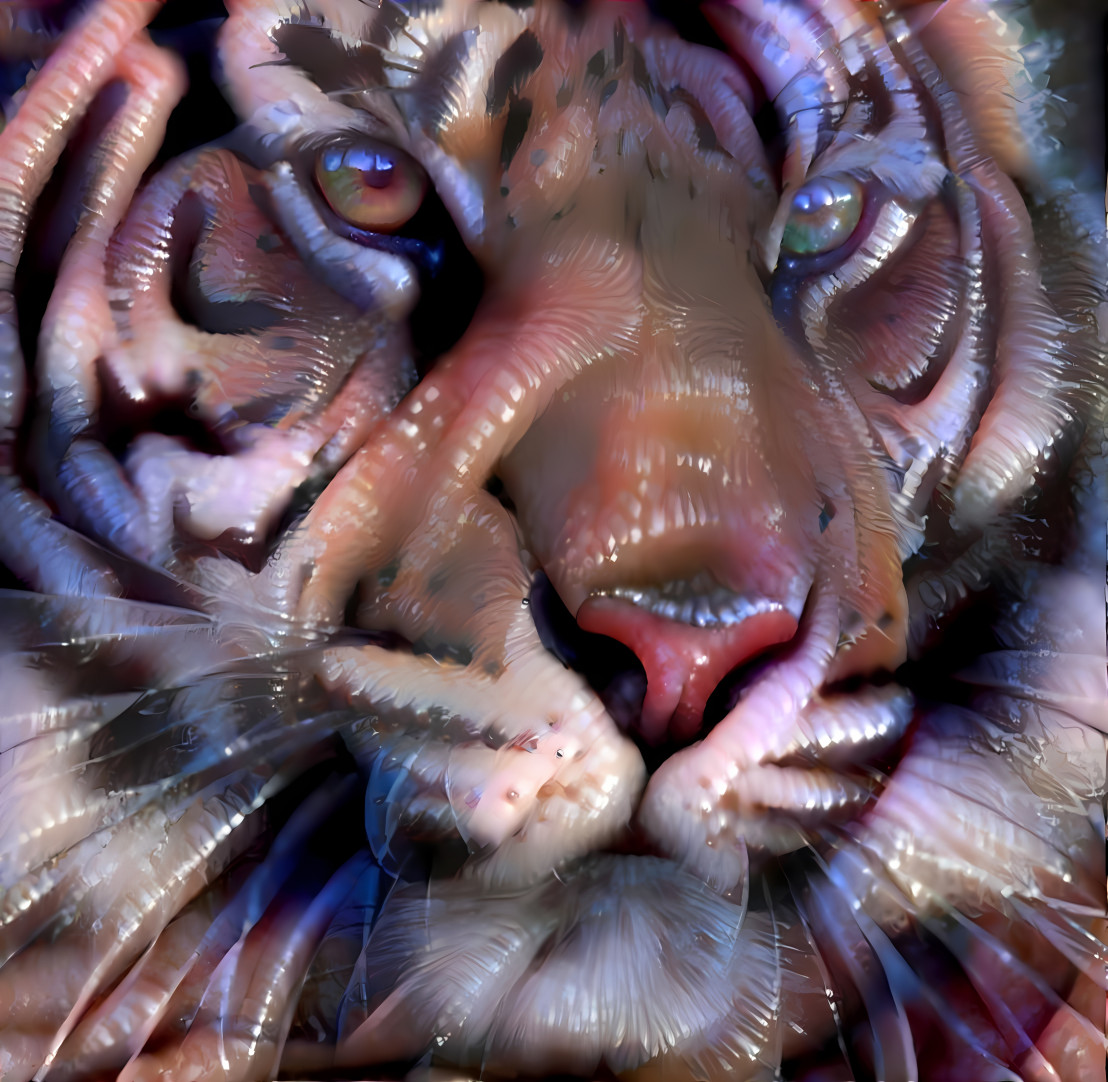 tiger retextured with earth worms