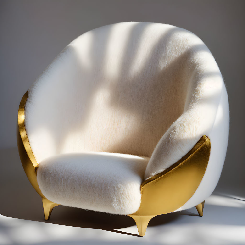 ai, soft white sofa, gold trim, photography
