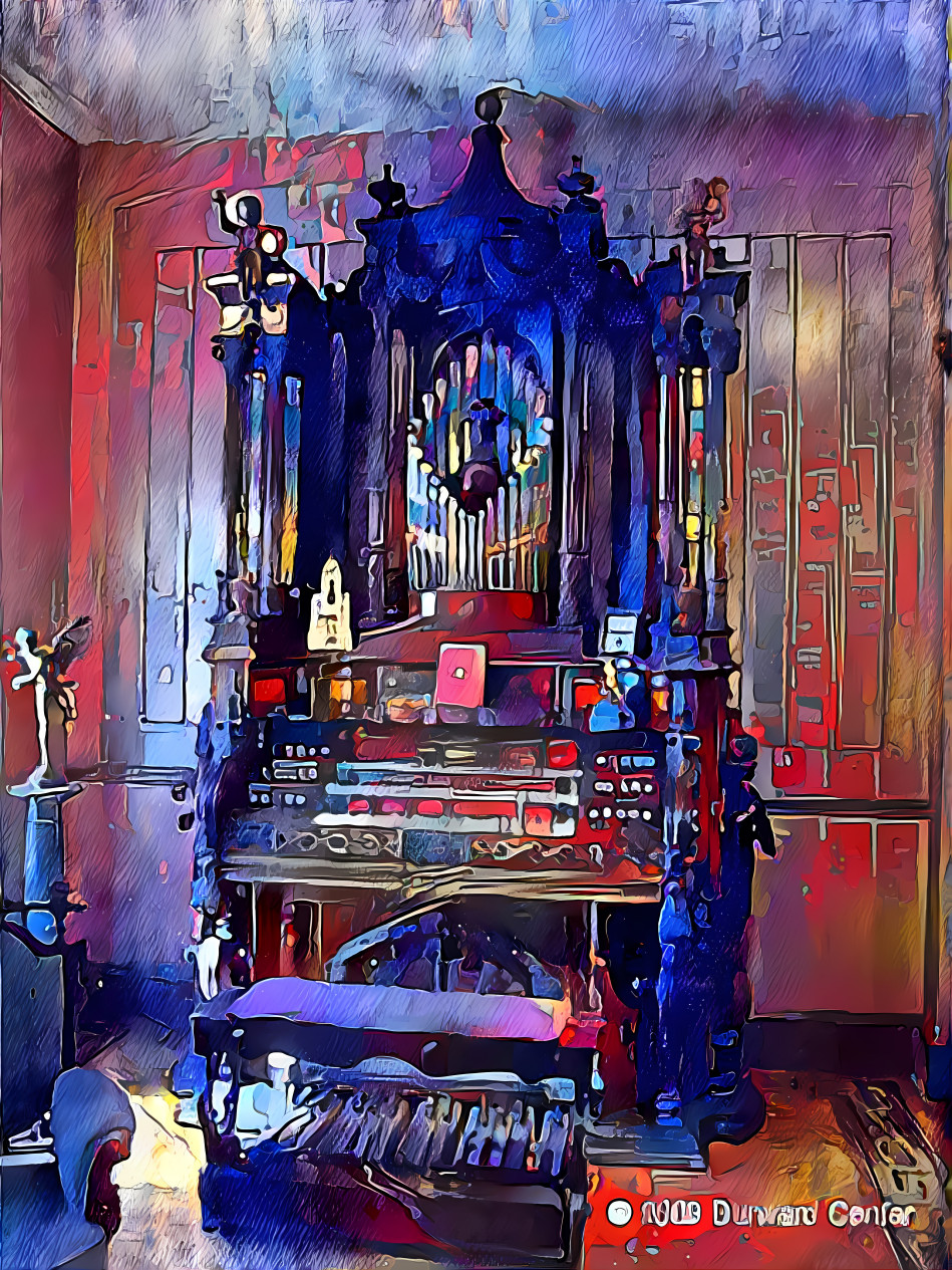 pipe organ retextured, purple, red, painting