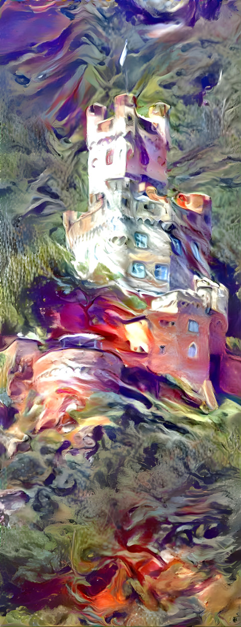 castle, retextured, painting