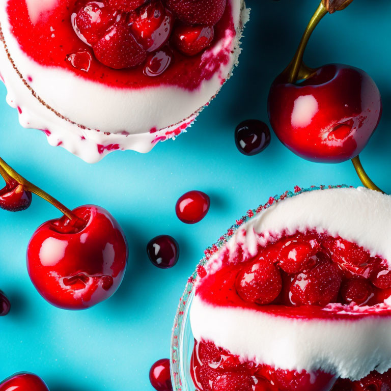 ai, commercial photography, cherries & ice cream