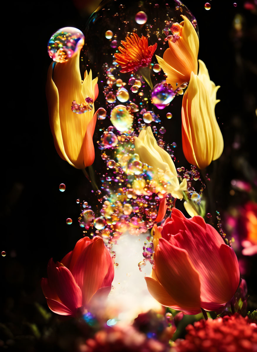 psychedelic exploding flowers